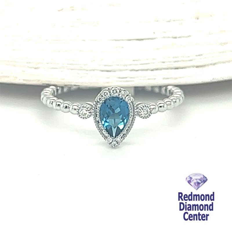 London Blue Topaz pear Ring