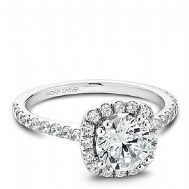 Cushion Halo Diamonds Engagement Ring