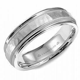 6 mm white gold men band