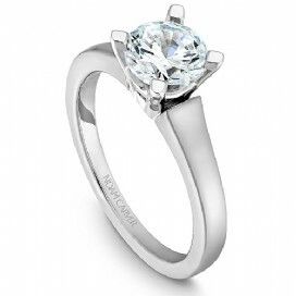 14K White Gold, Solitaire  Engagement Ring by Noam Carver