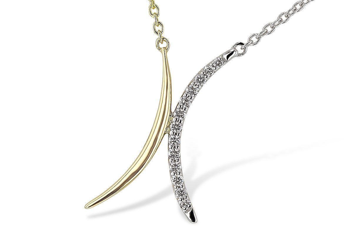 Two-Tone Diamond Curve Necklace