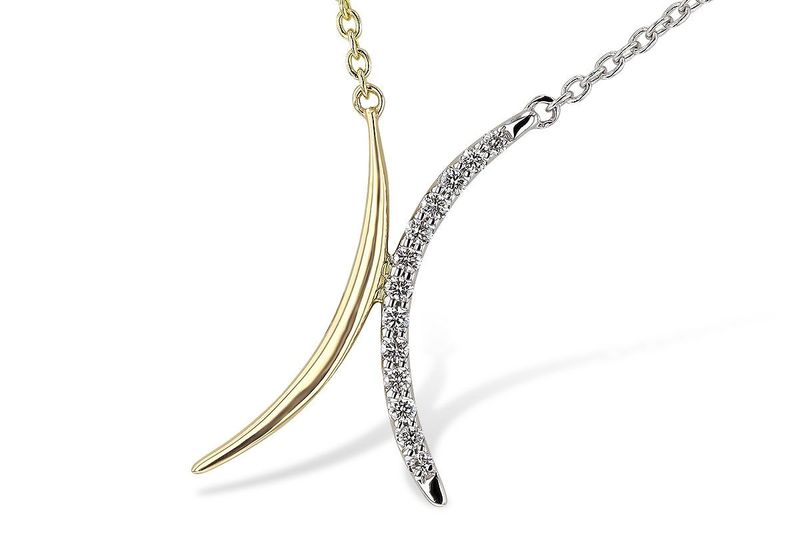 Two-Tone Diamond Curve Necklace