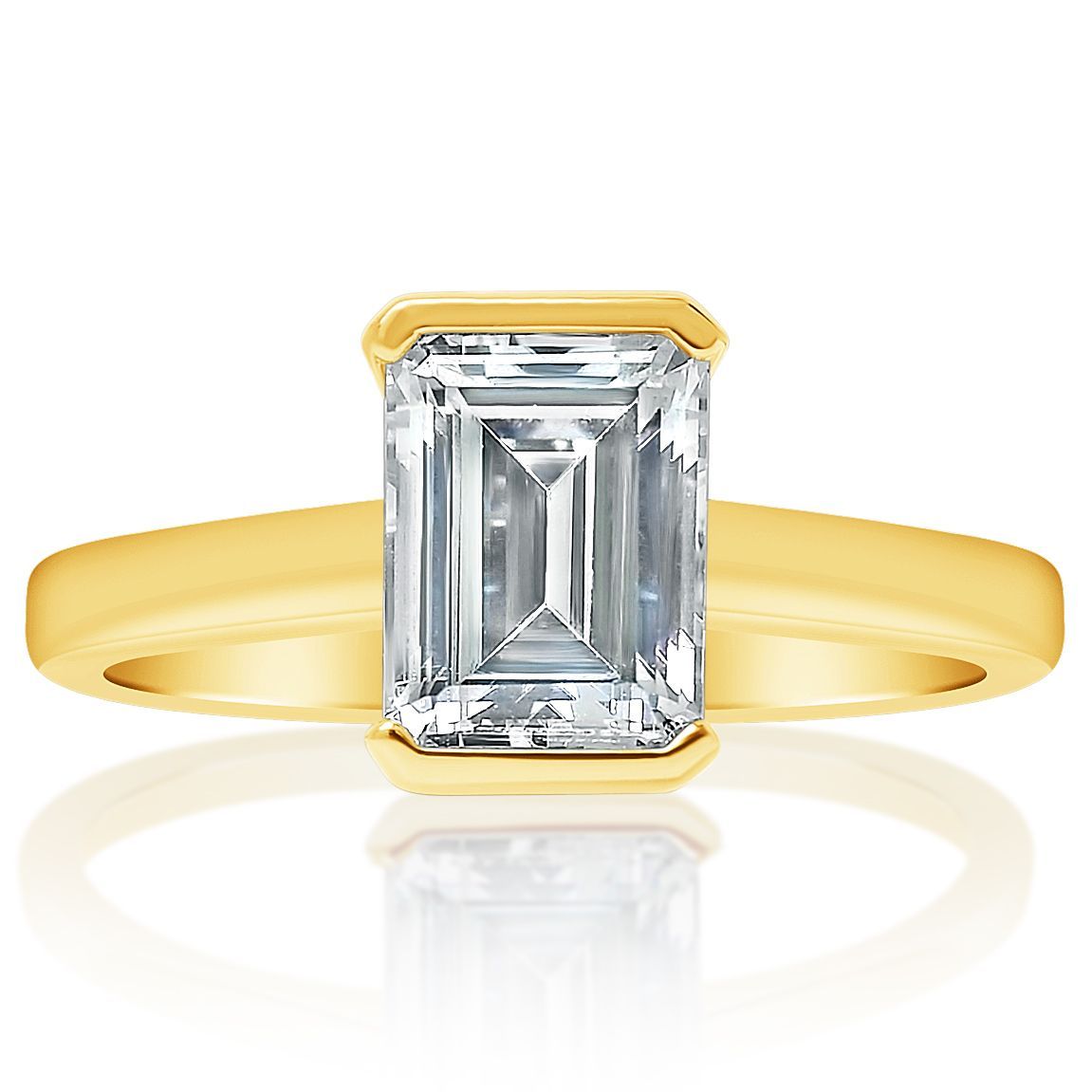 Solitaire Emerald  Engagement Ring
