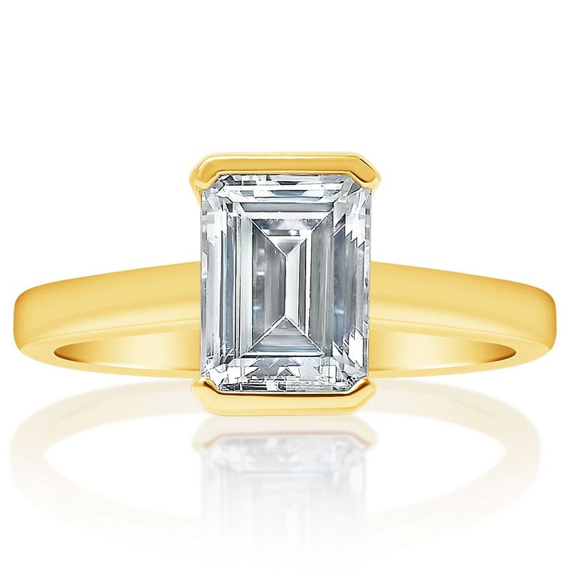 Solitaire Emerald  Engagement Ring