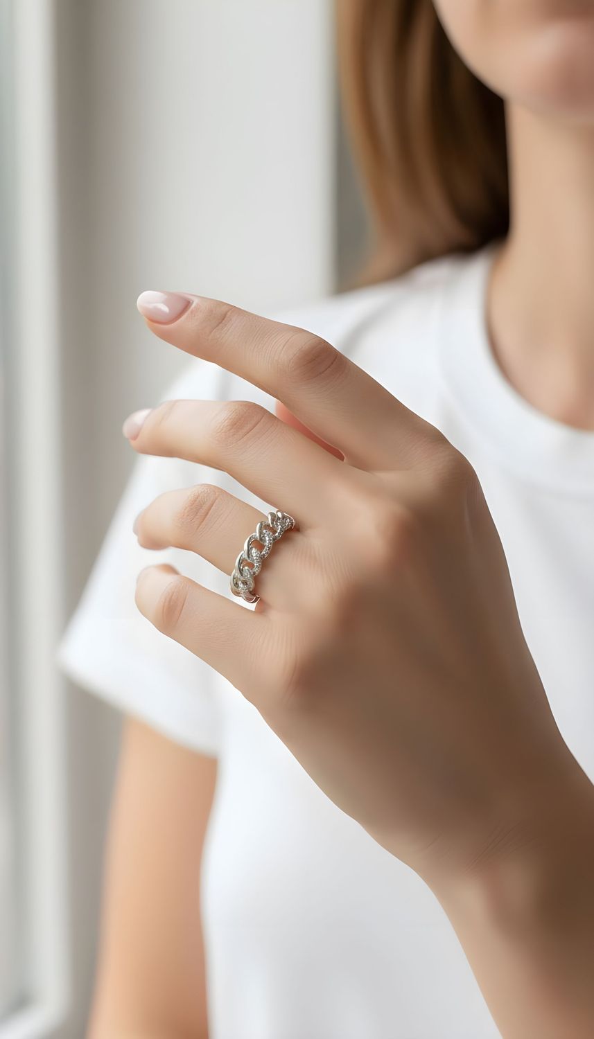Petite Alternating Cuban Link Diamond Band
