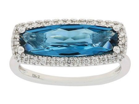 Elongated Elegance East West Set London Blue Topaz