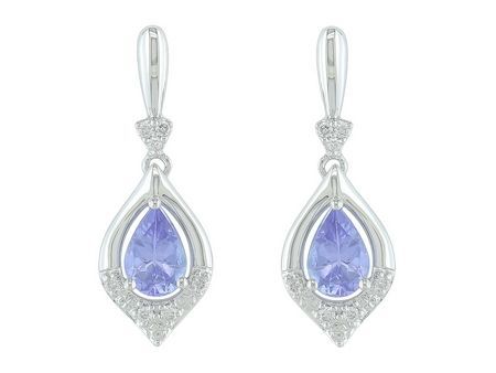 Tanzanite & Diamonds dangle earring