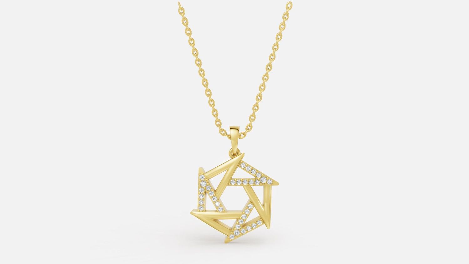 Yellow gold Lab Diamond Pendant