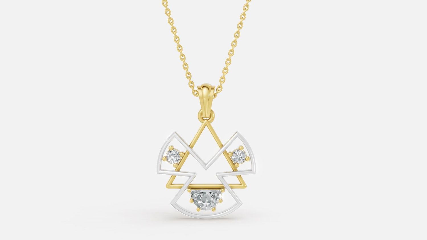 Yellow gold Lab Diamond Pendant