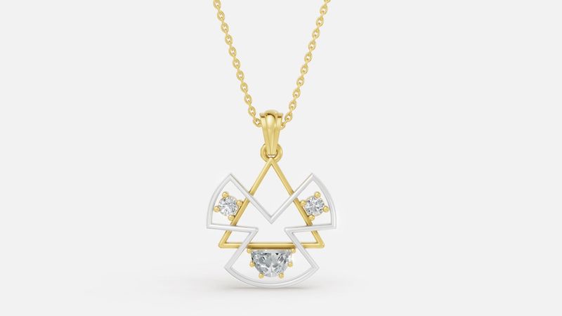 Yellow gold Lab Diamond Pendant