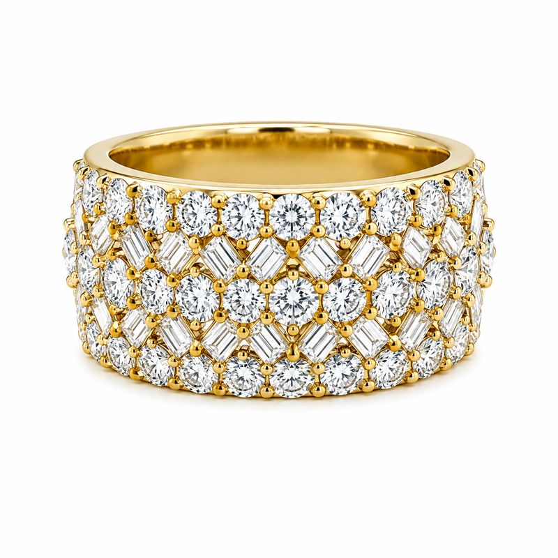 14K Yellow gold 2.10ct Diamonds band