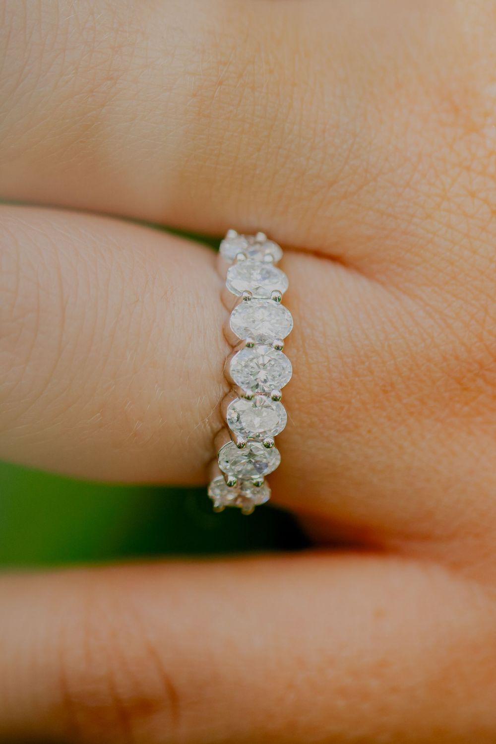 7 Stones Oval Diamonds Ring 3ct tw