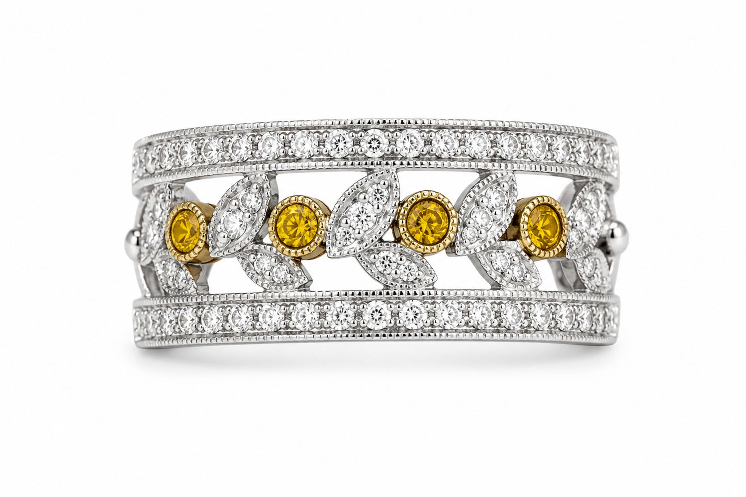 One-of-a-Kind 18K White & Yellow Gold Diamond Ring One-of-a-Kind 18K White & Yellow Gold Diamond Ring