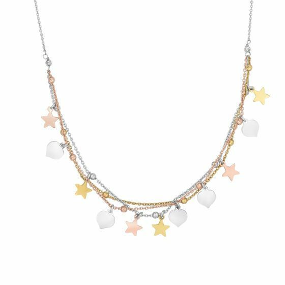 Heart & Star Silver Necklace