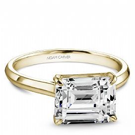 14K Yellow Gold East-West Cathedral Solitaire Engagement Ring