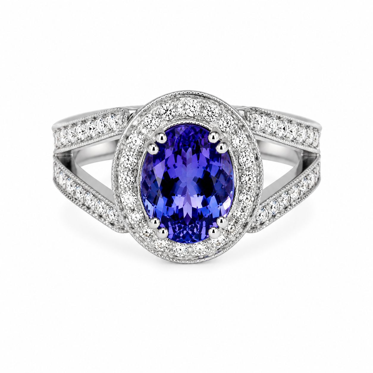 One-of-a-Kind 14K White Gold Tanzanite & Diamond Cocktail Ring One-of-a-Kind 14K White Gold Tanzanite & Diamond Cocktail Ring