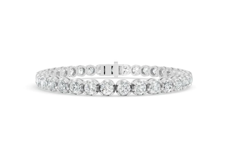 14K White Gold 10 Carat Lab-Grown Diamond Tennis Bracelet Bold Luxury, Timeless Brilliance
