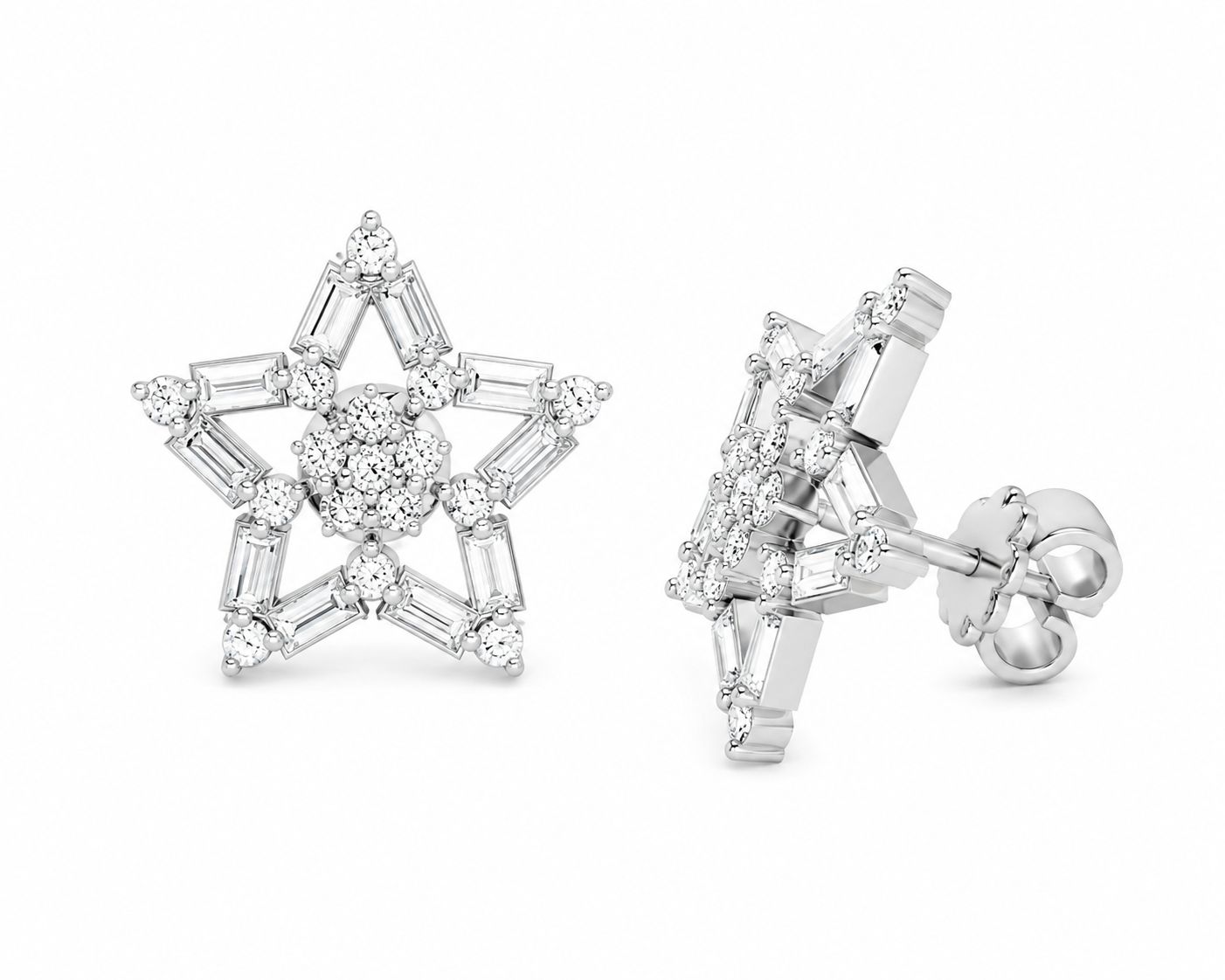 STAR FASHION STUD, White gold