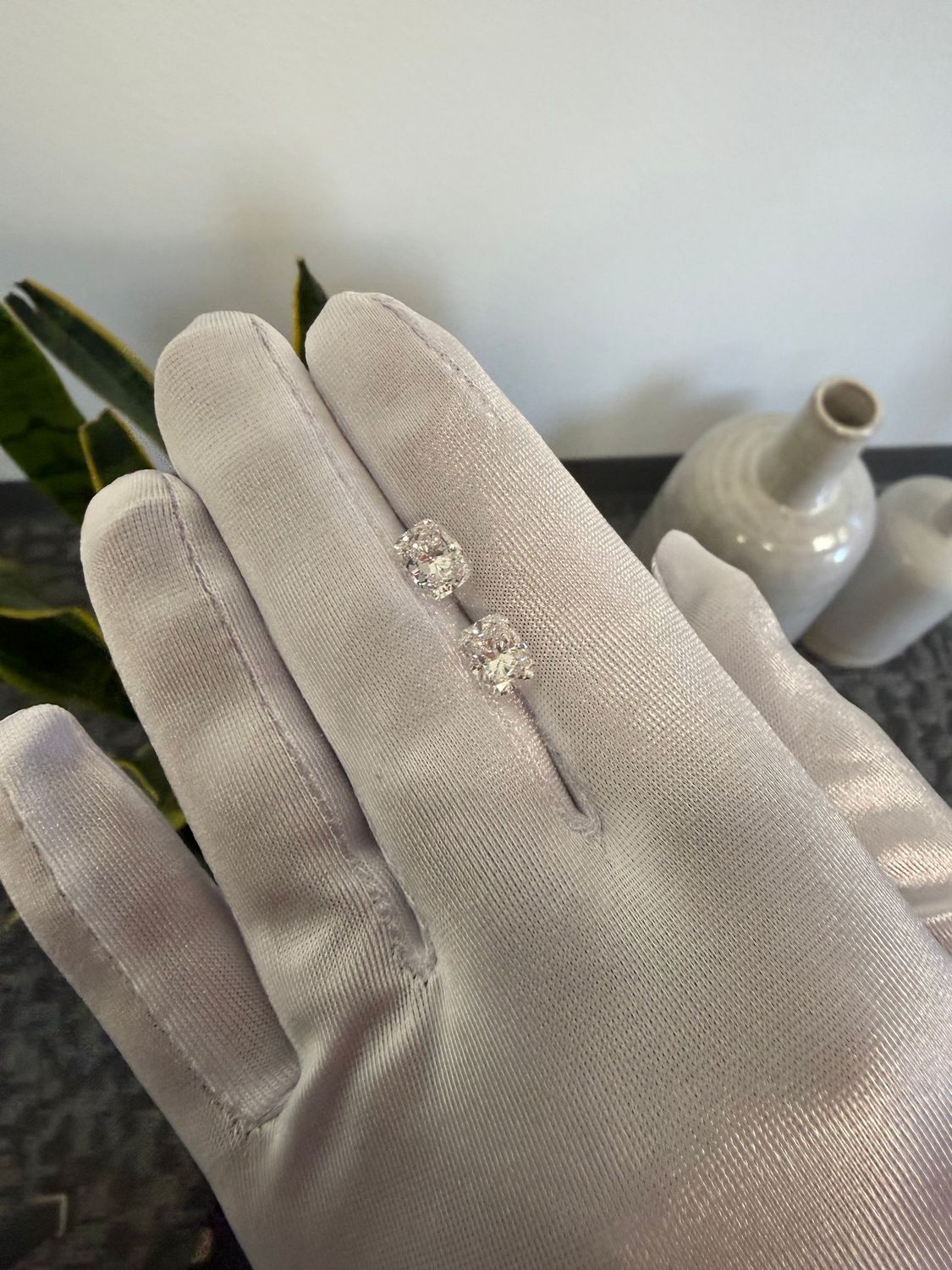 2.00 ct Elongated Cushion Diamonds Studs