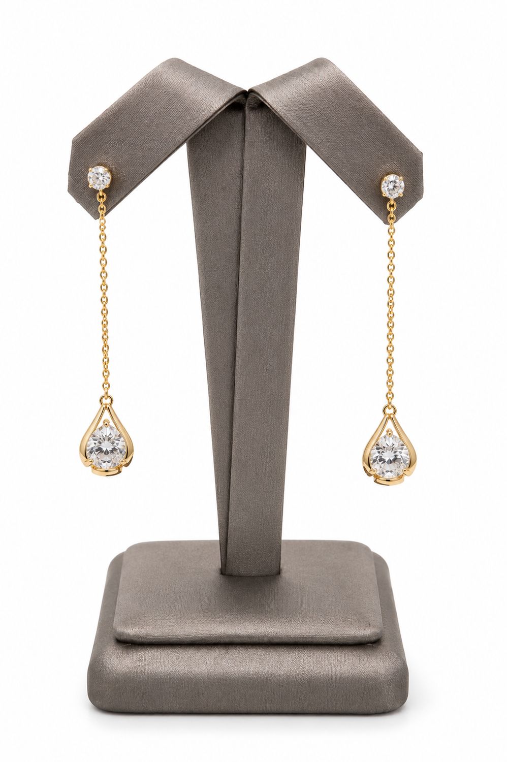 Yellow gold Lab Diamond Dangle Earring