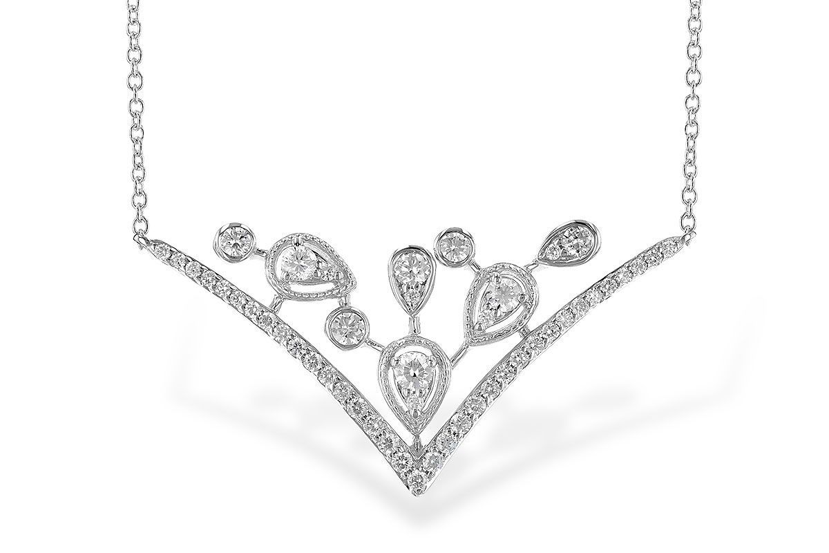 14K White Gold Natural Diamond Statement Necklace 14K White Gold Natural Diamond Statement Necklace