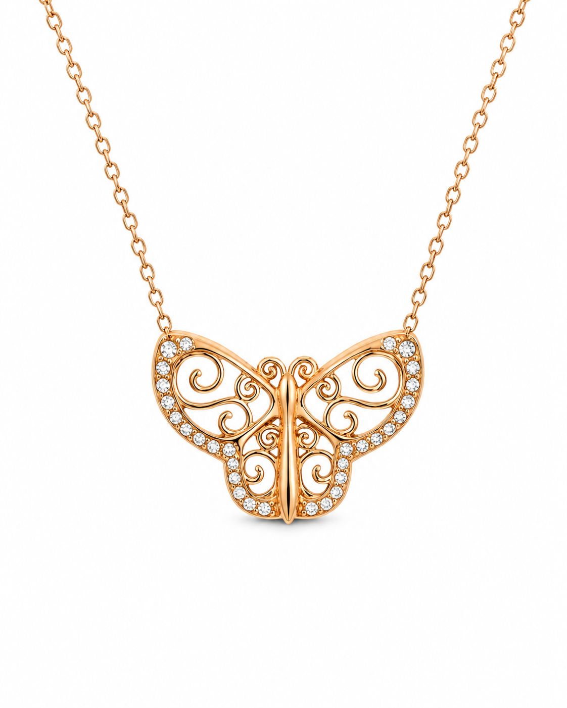 Rose Gold-Dipped Sterling Silver Butterfly Necklace