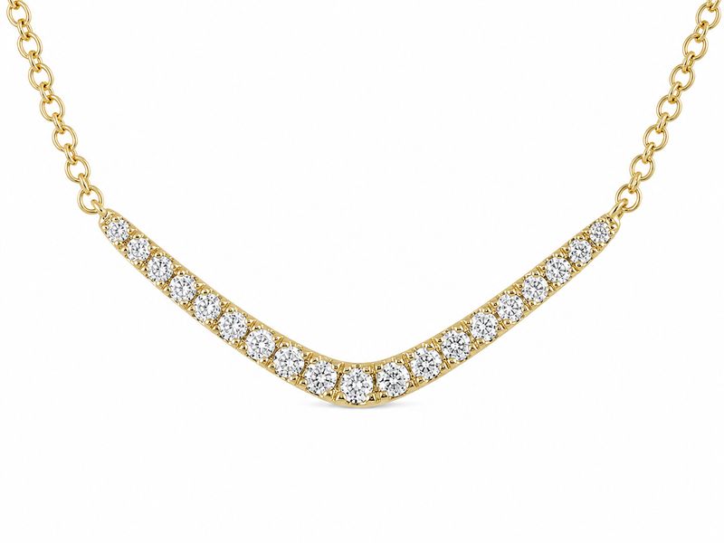14K Yellow Gold Diamond Geometric Necklace  Modern Minimalism with Timeless Sparkle