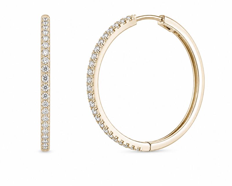 14K Yellow Gold Diamond Hoop Earrings  Timeless Everyday Luxury