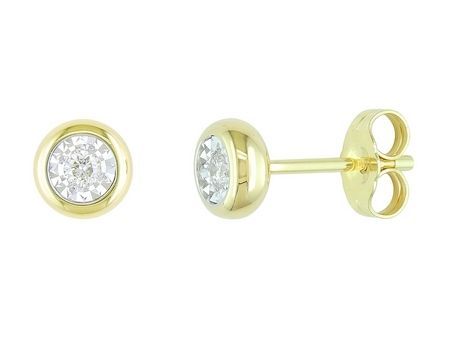 14K Yellow Gold Diamond Stud Earrings 14K Yellow Gold Diamond Stud Earrings