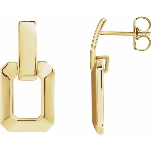 14K Yellow Gold Geometric Drop Earrings 14K Yellow Gold Geometric Drop Earrings