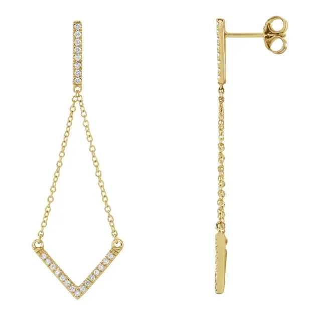 14K Yellow Gold 1/4 CTW Natural Diamond Earrings 14K Yellow Gold 1/4 CTW Natural Diamond Earrings