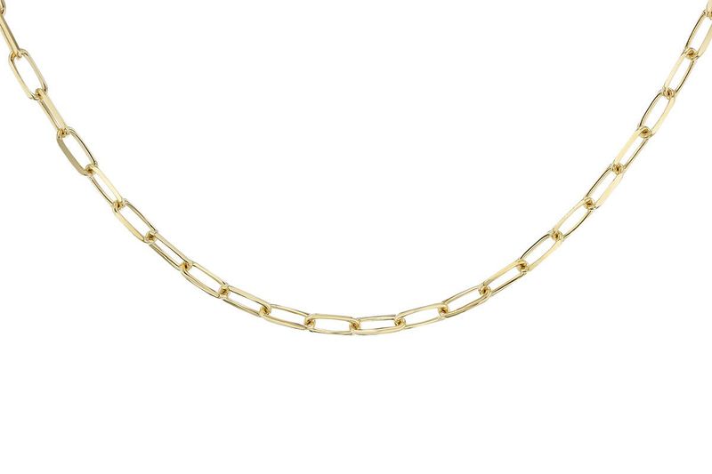 14K Yellow Gold Large Paperclip Chain Necklace – 18 Inches