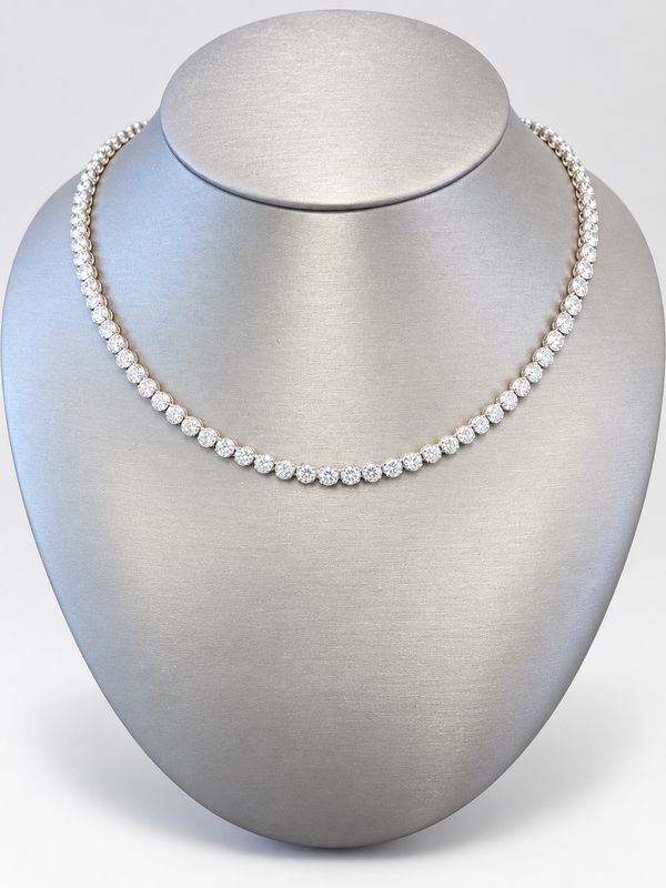 12 Carat Lab-Grown Diamond Bezel Tennis Necklace
