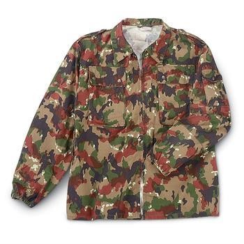 Swiss Army Genuine M83 Alpenflage Camo New Field Shirts, Sizes: 38"