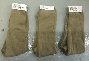 British Army Genuine New Khaki Long Thin Socks Wool/Nylon, Sizes: 7-10
