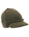Peaked Beanie WW11 Style Olive Wool Olive Hat