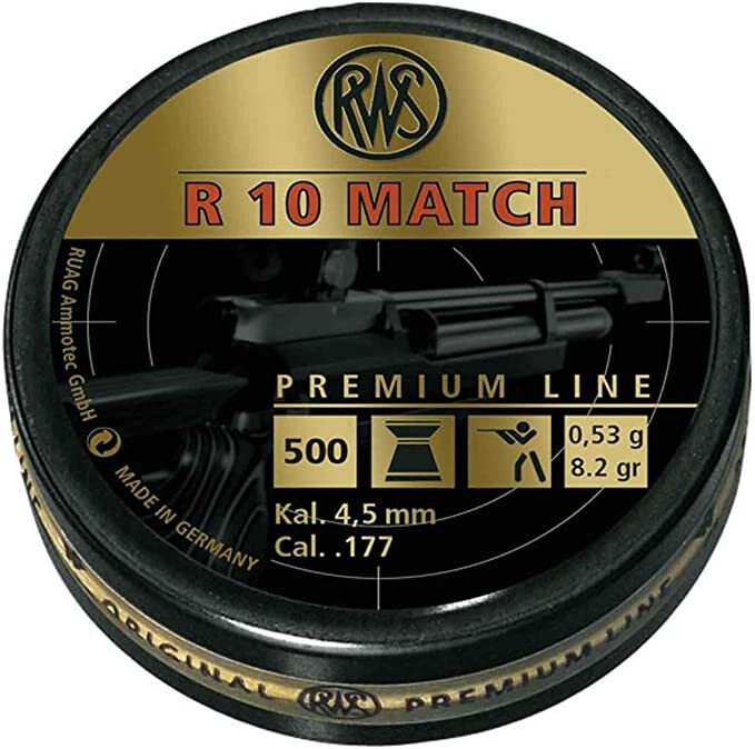 RWS R10 Match 8.2gr .177 4.49mm Air Rifle Gun Pellets 177 500 Airgun Target Shooting