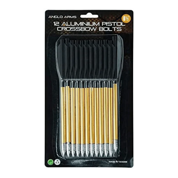 Anglo Arms 6.5" Aluminium Pistol Crossbow Bolts - 12 Pack