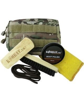 Kombat Deluxe Molle Boot Care Kit - BTP (Brown polish & Laces)