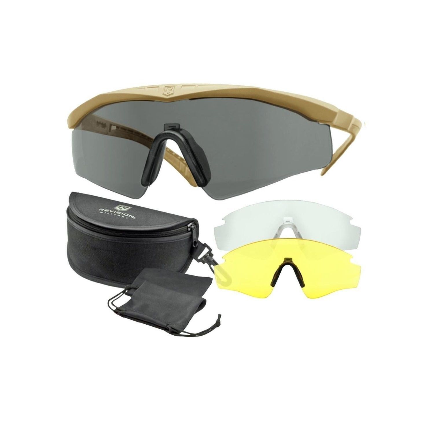 British Army Genuine USED Ballistic Shooting Coyote/ Black  Revision Sawfly Spectacles, Colour: Coyote