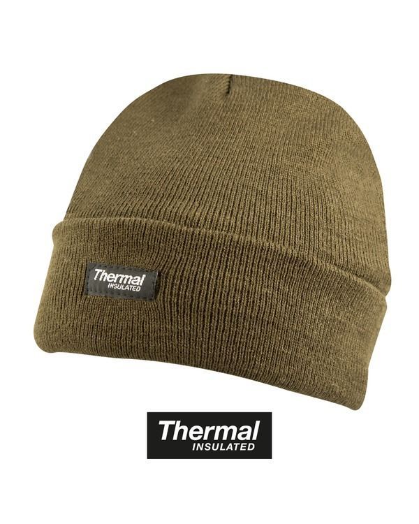 Kombat Thermal Bob Hat / Beenie Hat - Olive Green or Black, Colour: Olive Green