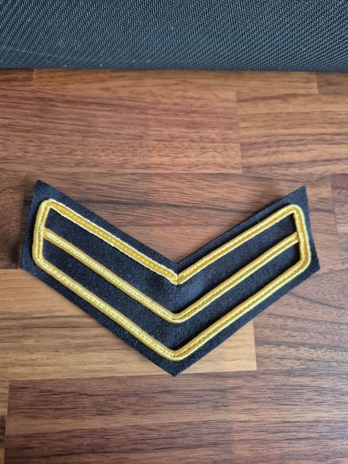 Guards Blue Tunic Rank 2 Bar Chevrons Gold Outer Badge