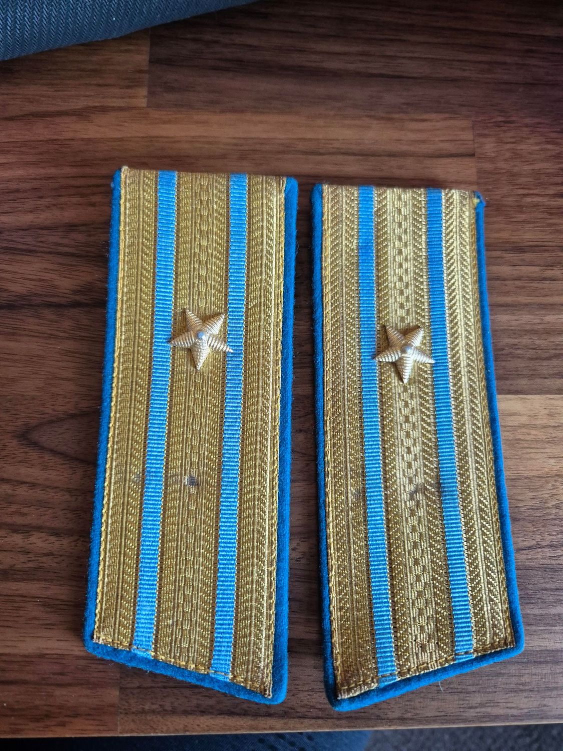Soviet Original Shoulder Board Epaulets (Blue and Gold)