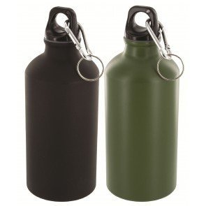 New Aluminium Water Bottles 500ml Leak Proof Lid & Karabiner