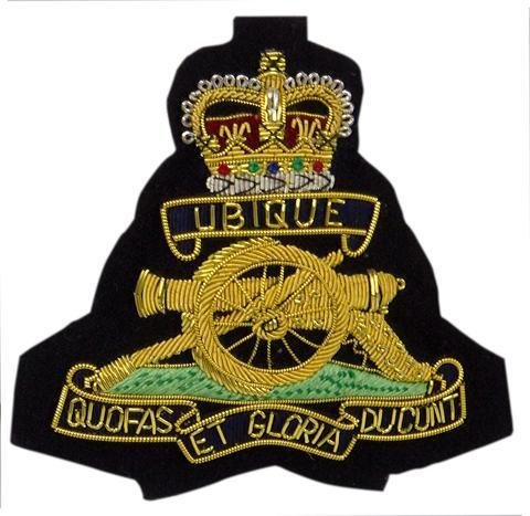 British Army Royal Artillery Regimental Gold Wire Badge