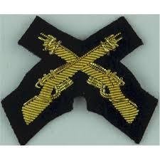 British Army No1 Dress Crossed Rifle Skilled Arms Gold Wire Badge