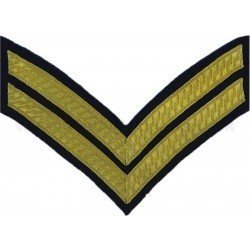 British Army Genuine Corporal's Rank Stripes - No.1 Dress Bullion wire-embroidered Chevron badge