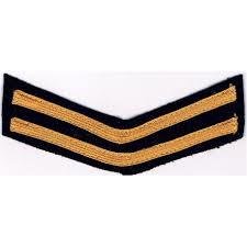 British Civil Defence Corporal Stripes Yellow Tread on Black Chevron