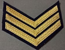 British Army No1 Dress CPL Chevrons Gold Braid on Black Badge