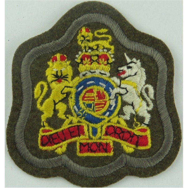British Army Warrant Officer Class 1 (WO1), Rank Badge, Colour: Khaki - Grey Border